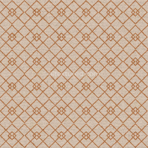 Beige Rug Texture (Carpet) with Orange Diamond Pattern | Free PBR