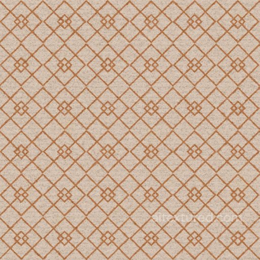 Beige Rug Texture (Carpet) with Orange Diamond Pattern | Free PBR seamless Fabric PBR texture
