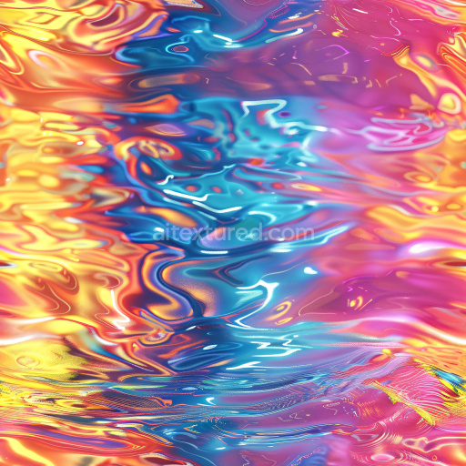 Preview — Seamless 3D PBR Texture of Glossy Multicolor Liquid Waves and Reflections