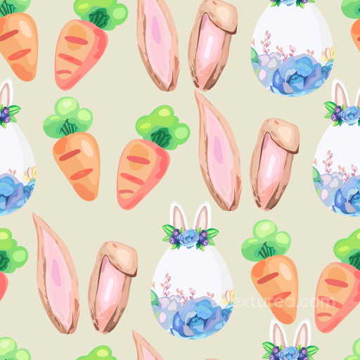 Digital Paper Texture with Easter Carrots and Floral Eggs seamless All Christmas Digital paper PBR texture