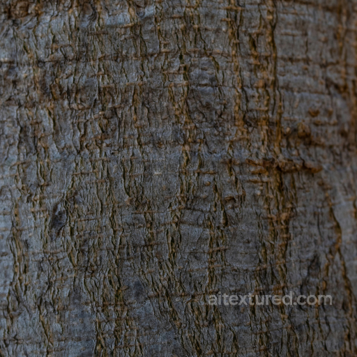 Detailed Rustic Tree Bark Texture with Natural Grooves and Knots seamless Wood PBR texture
