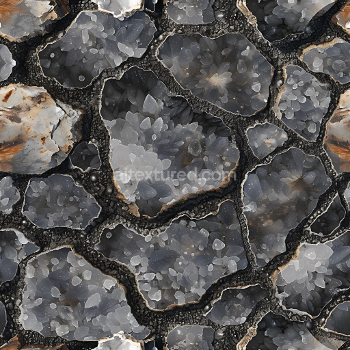 Seamless 3D PBR Polished Agate Stone Texture with Layered Crystalline Details