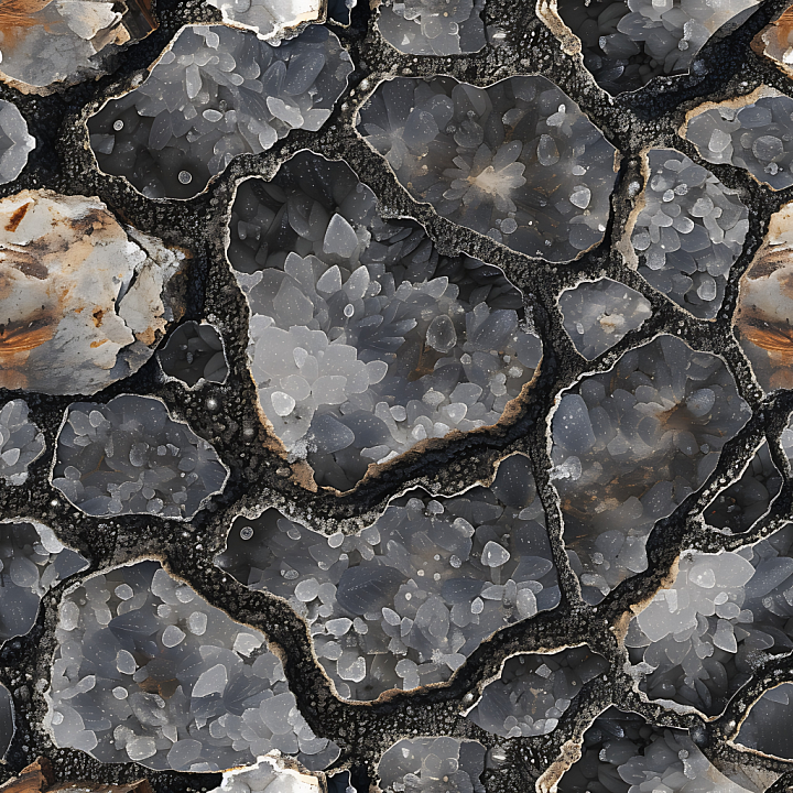 Polished Agate Stone with Layered Crystalline Details seamless PBR texture preview