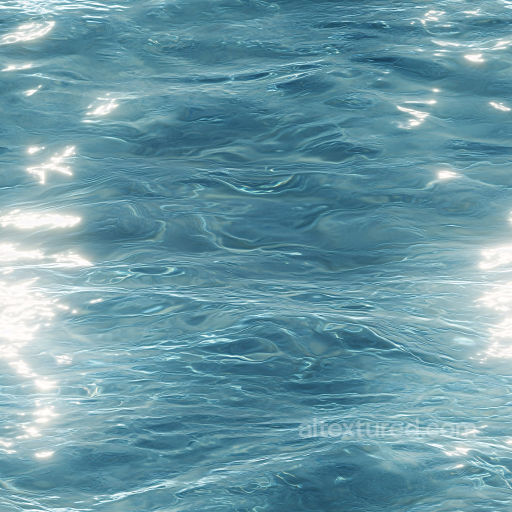 Realistic Clear Ocean Water Surface Seamless Texture with Gentle Waves and Sunlight Refle… seamless Water PBR texture
