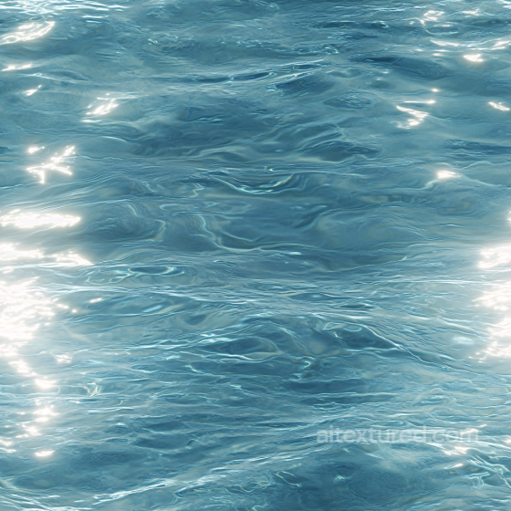 Realistic Clear Ocean Water Surface Seamless Texture with Gentle Waves and Sunlight Refle… Water texture preview