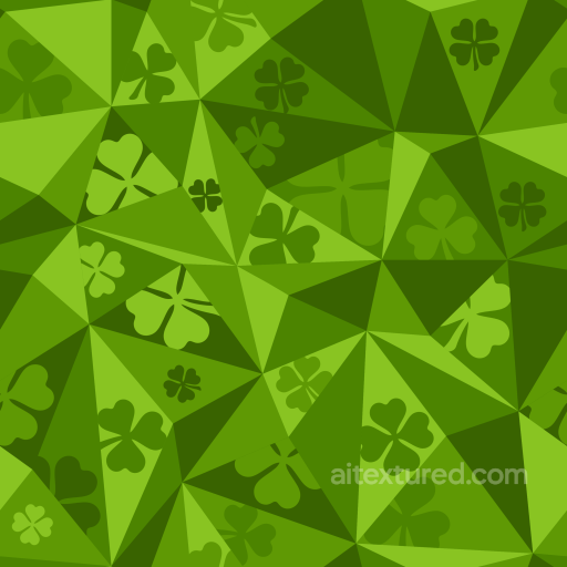 with Green Clover Leaf Triangular Geometric Design seamless St patrick PBR texture