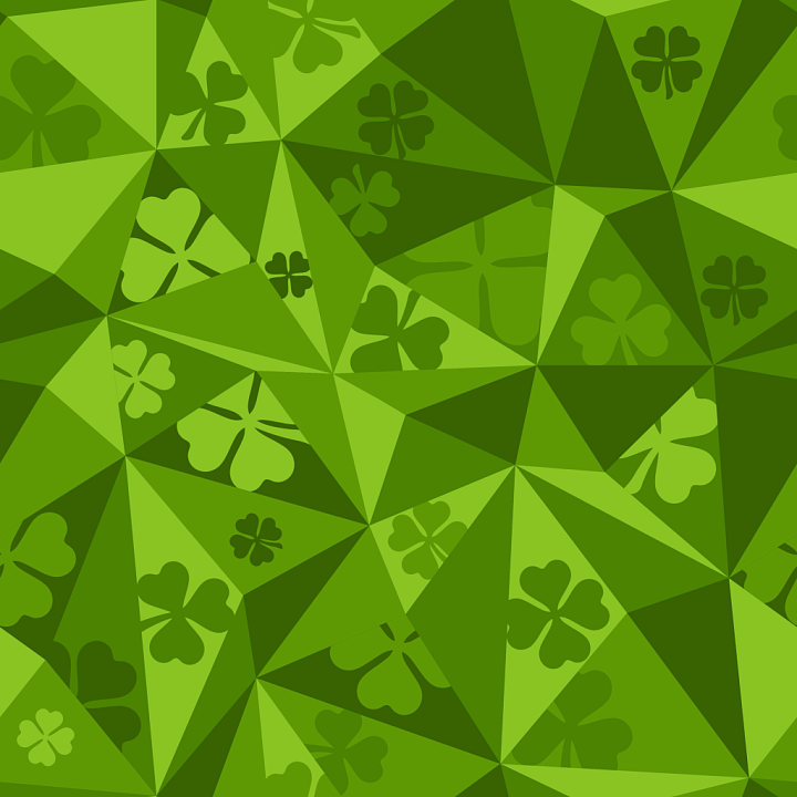with Green Clover Leaf Triangular Geometric Design seamless PBR texture preview