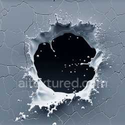 seamless Seamless 3D cracked paint PBR texture with large splash hole and fine fissures texture 8k free download PBR