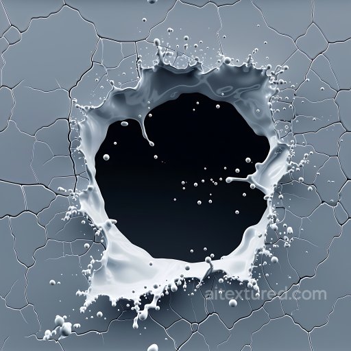 cracked paint PBR texture with large splash hole and fine fissures seamless Cracked & Holes PBR texture