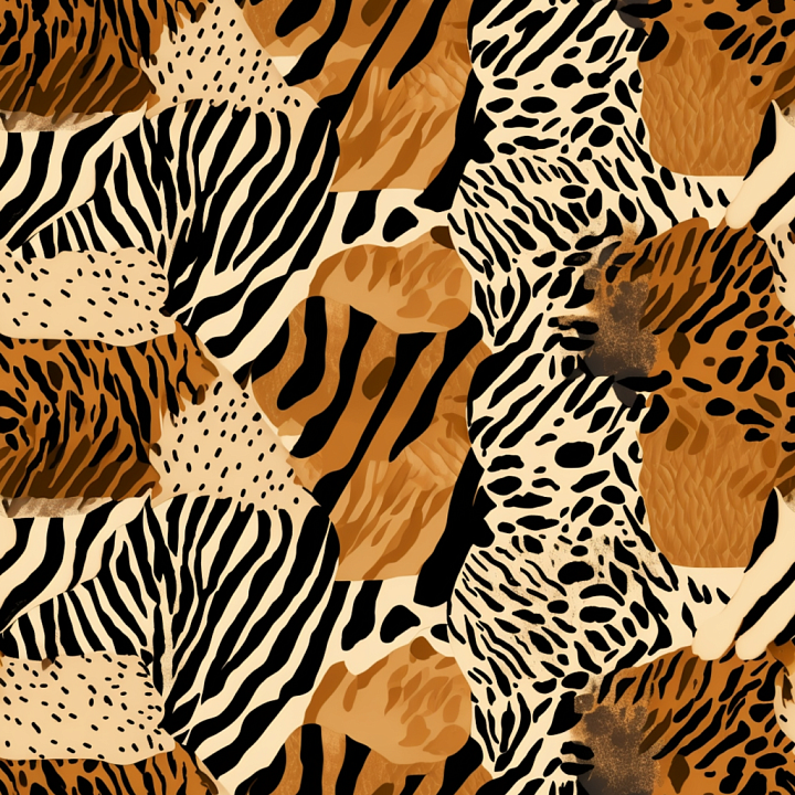 Featuring Mixed Animal Prints in Warm Tones seamless PBR texture preview