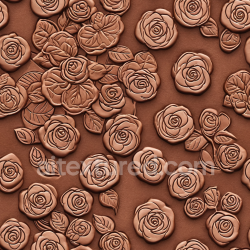 seamless Seamless 3D brown embossed leather PBR texture with floral pattern texture 8k free download PBR