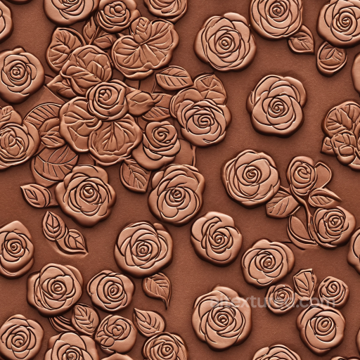 brown embossed leather PBR texture with floral pattern seamless Leather PBR texture