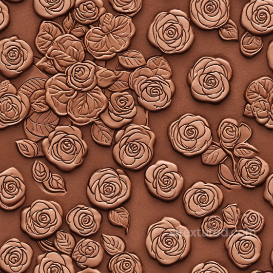 brown embossed leather PBR texture with floral pattern Leather texture preview