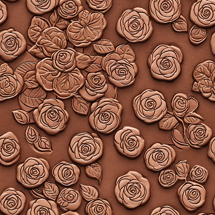 Brown Embossed Leather With Floral Pattern seamless PBR texture preview