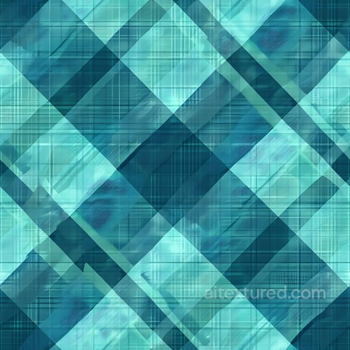 Seamless 3D PBR Plaid Texture Featuring Layered Blue Geometric Patterns texture preview
