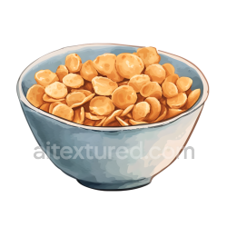 seamless Breakfast Bowl with Rye Flakes Cereal in Blue Ceramic Bowl Illustration texture 8k free download PBR