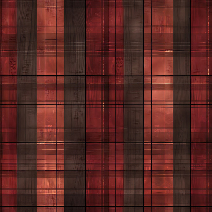 Warm Red and Brown Plaid Fabric seamless PBR texture preview