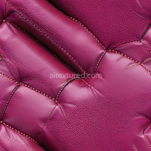 Seamless 3D PBR Quilted Purple Leather Upholstery Texture with Fine Grain and Detailed Stitching