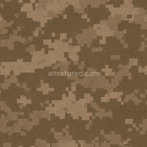 Seamless 3D Texture PBR 8K Arid Brown Pixelated Pattern Fabric