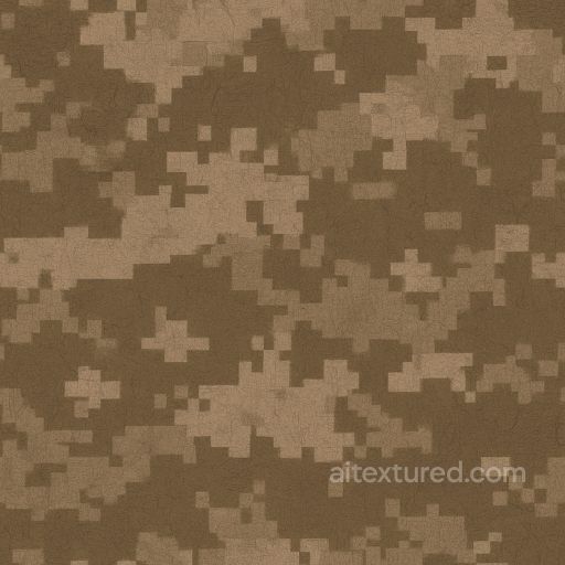 Arid Brown Pixelated Pattern Fabric seamless Color Camouflage PBR texture