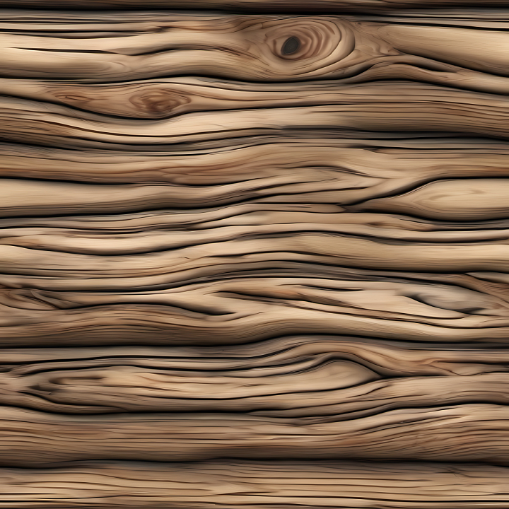 Knotted Pine Wood Planks with Rich Grain seamless PBR texture preview