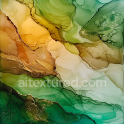 seamless Seamless 3D Alcohol Ink PBR Texture Featuring Green and Gold Fluid Marbling texture 8k free download PBR