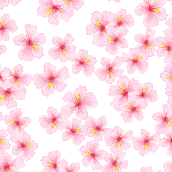 Featuring Watercolor Cherry Blossoms Pattern seamless PBR texture preview