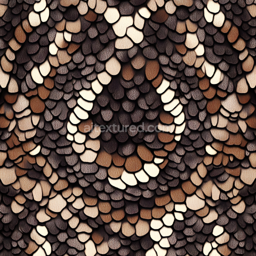 Seamless 3D Skin PBR Texture Featuring Stylized Layered Scale Pattern with Detailed Micro Surface