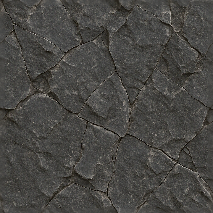 Flint Dark Rough Fractured Stone Surface seamless PBR texture preview