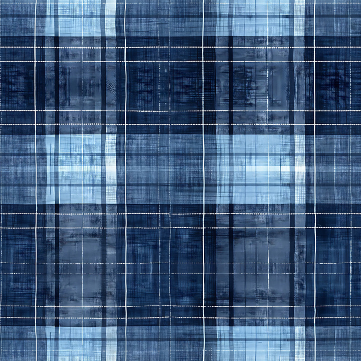 Plaid Fabric Featuring Blue and Navy Checks seamless PBR texture preview
