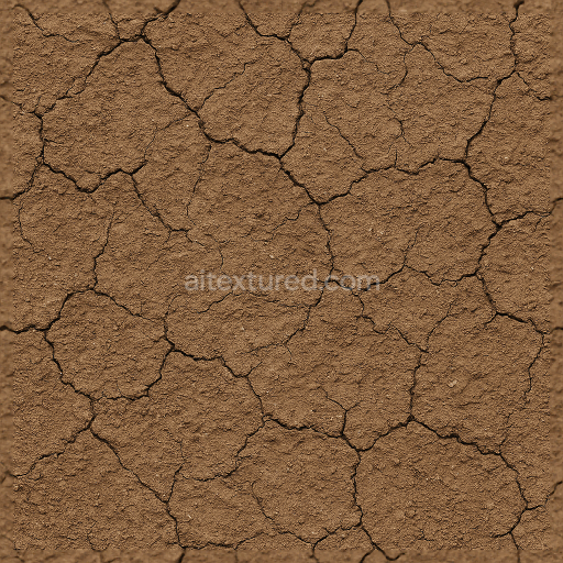 Seamless 3d texture pbr 8k of muddy soil crust with mud drying cracks and rough grainy mud