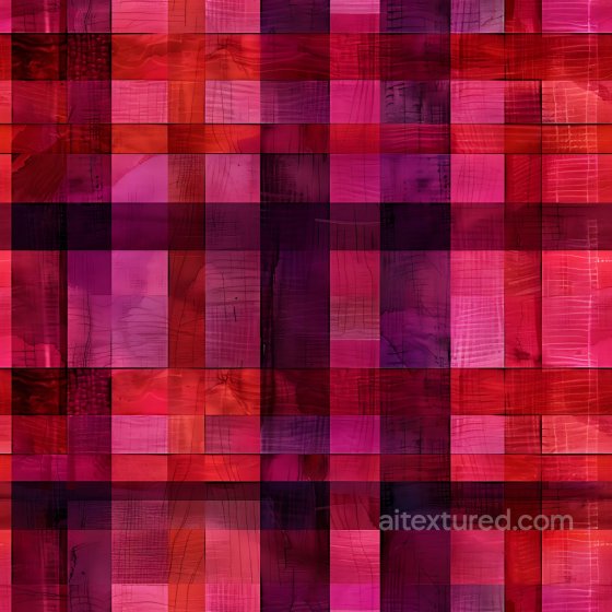 Vibrant Red and Purple Plaid Pattern Seamless Texture with Painted Layering Plaid texture preview