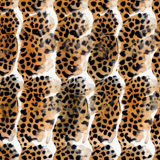 Seamless 3D PBR Leopard Print Fabric Texture with Watercolor Style Spots