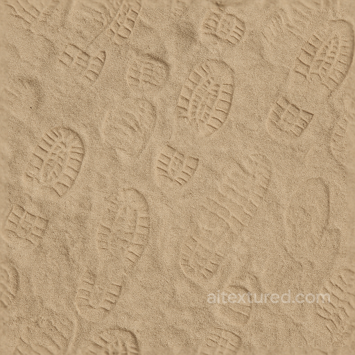 Of Tracked Sand Footprints On Dry Sandy Desert Terrain seamless Footprints PBR texture