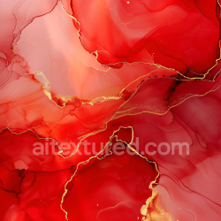 seamless Seamless 3D Alcohol Ink PBR Texture with Red and Gold Fluid Waves and Translucent Layers texture 8k free download PBR