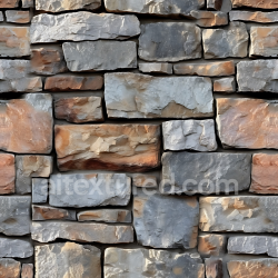 seamless Seamless 3D Weathered Stone Wall PBR Texture with Rough, Multicolored Blocks texture 8k free download PBR