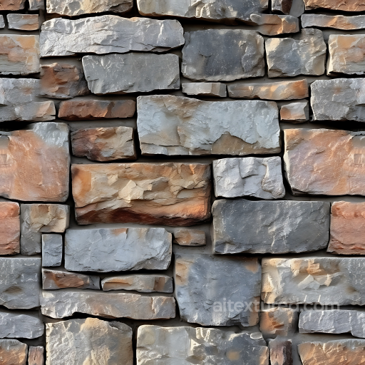 Weathered Stone Wall PBR Texture with Rough, Multicolored Blocks seamless Stone PBR texture