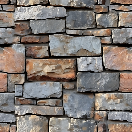 Weathered Stone Wall PBR Texture with Rough, Multicolored Blocks Stone texture preview