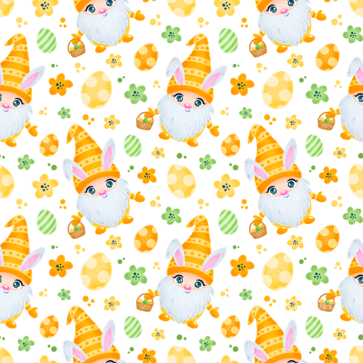 Featuring Playful Easter Gnomes and Decorative Eggs seamless All Easter Digital paper PBR texture