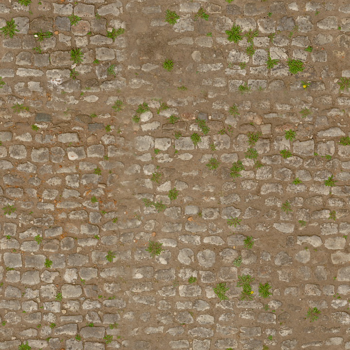 Cobblestone Farm Old - Cobblestone Large Cobblestone Village Path Dry seamless PBR texture preview