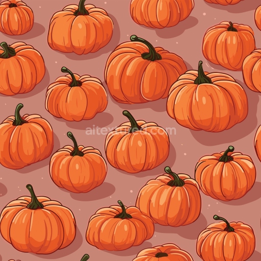 Preview — Seamless 3D PBR Watercolor Pumpkin Pattern Texture with Autumn Hues
