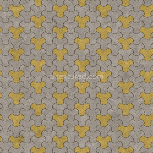 Fan shaped (Y-Shape) Checker Colour Concrete Blocks | Free PBR