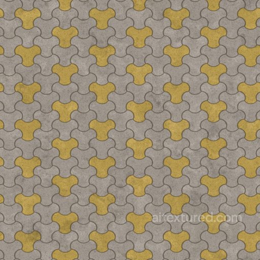 Fan shaped (Y-Shape) Checker Colour Concrete Blocks | Free PBR seamless Brick PBR texture