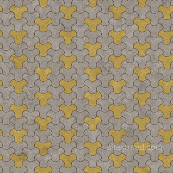 Fan shaped (Y-Shape) Checker Colour Concrete Blocks | Free PBR Brick texture preview
