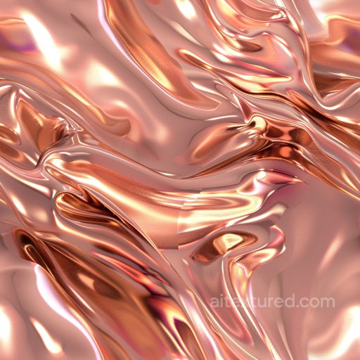 Seamless 3D PBR Texture with Glossy Copper-Like Smooth Reflection and Fluid Folds texture preview
