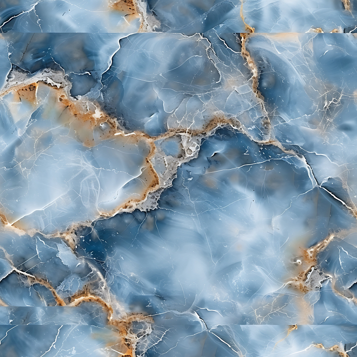 Blue de Savoie Marble with Natural Blue and Rust Veins seamless PBR texture preview