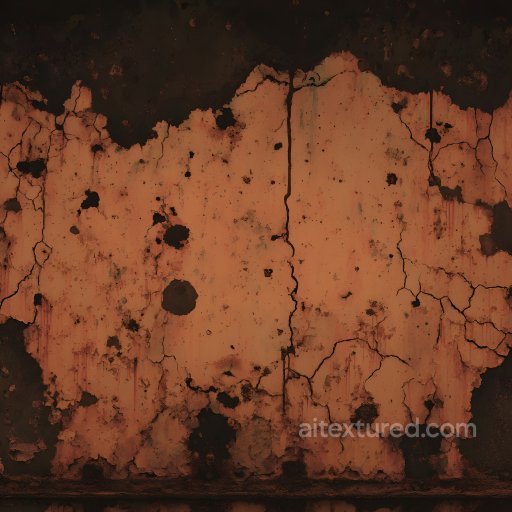 Rusty Metal PBR Texture Featuring Deep Cracks and Corroded Holes seamless Rust PBR texture
