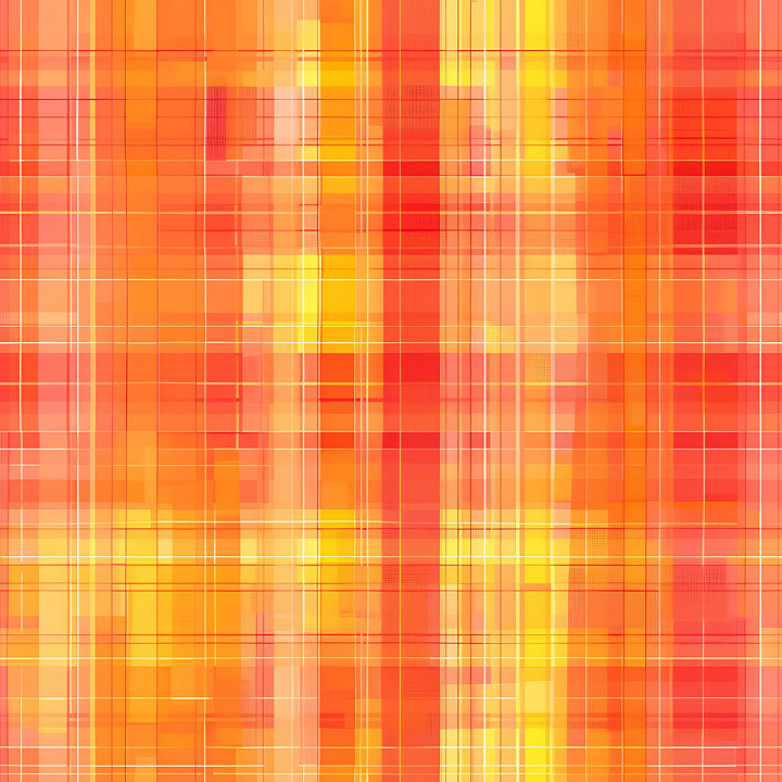 Vibrant Orange and Yellow Plaid Fabric Pattern seamless PBR texture preview