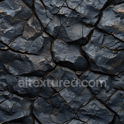 seamless Seamless 3D Cracked Black Stone Ground PBR Texture with Rough, Layered Rock Surfaces texture 8k free download PBR