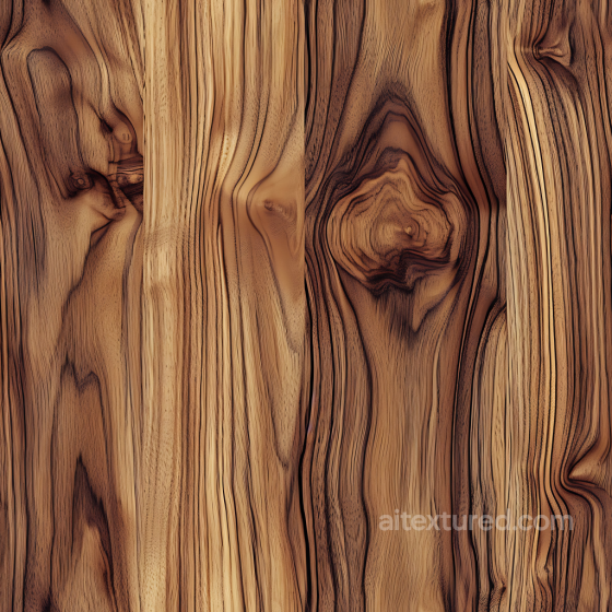 Dark Walnut Wood PBR Texture with Distinctive Knots and Grain Patterns Wood texture preview